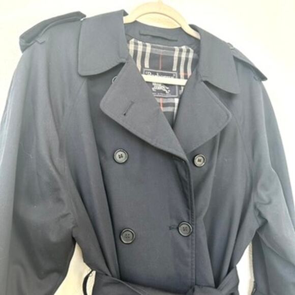Vintage Burberrys' Navy Blue Trench Coat, 1980s, Size 12P – Excellent Condition - Picture 5 of 13